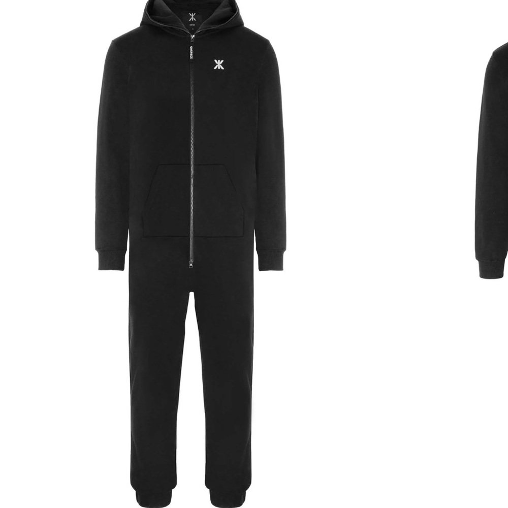 Women's Black Hooded Jumpsuit- Brand-Onepiece